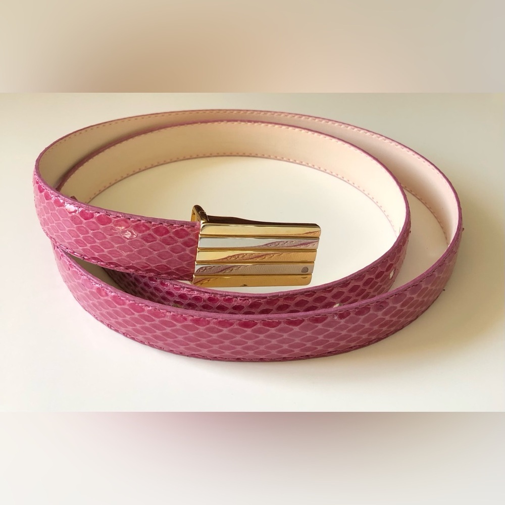 Pink Genuine Snakeskin Belt